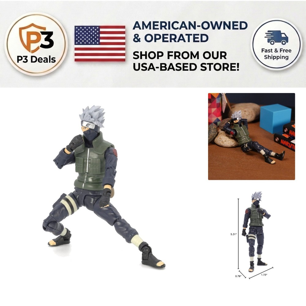 Naruto 5-Inch Kakashi Hatake Action Figure – No Assembly Required, Ready to Play