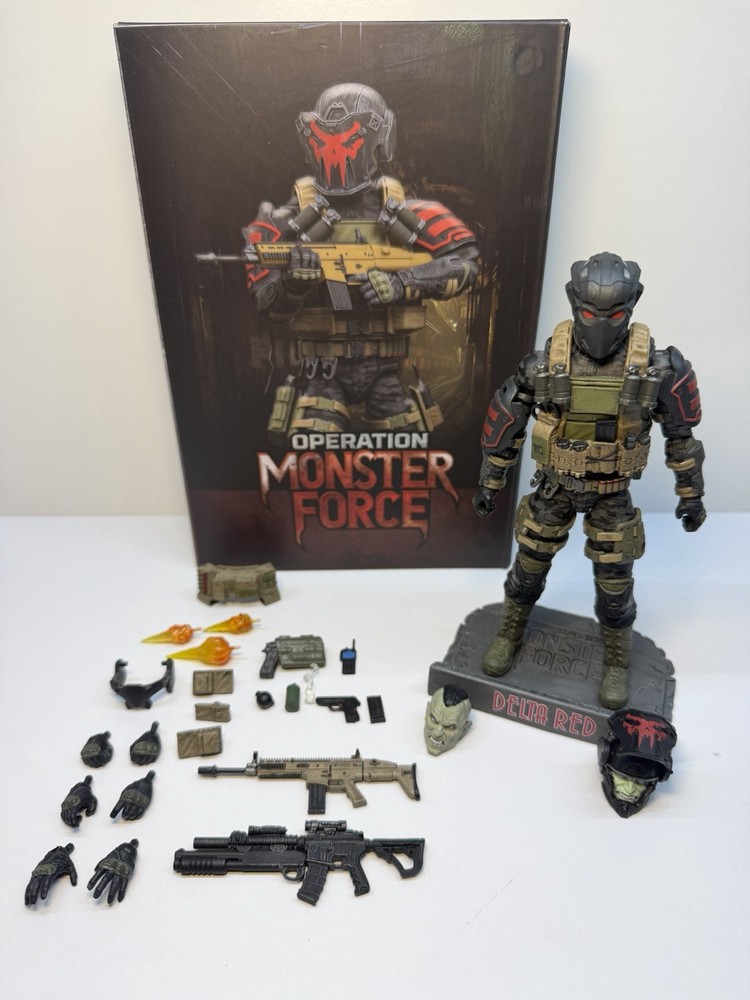Monster Force Delta Red Nocturnal Operations Trooper W/ Loads Of Extras!!!