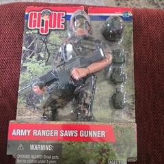GI JOE, 2001 Army Ranger SAWS Gunner, NIB, AA, WITH HASBRO STANDARD QA CARD