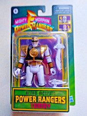 Mighty Morphin Power Rangers WHITE Power Ranger Flip Head RETRO FREE SHIPPING