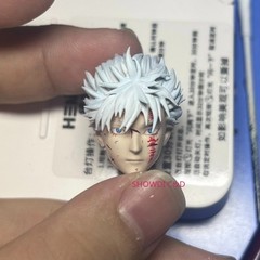 1/12 Painted Jujutsu Kaisen Gojo Satoru Head Carving For 6″ Romankey Figure Body