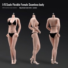 US 1:6 Pale Skin Large Bust Breast 12″ Female Seamless Flexible Figure Body Toys