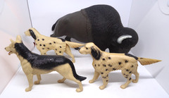 1960’s Canadian Lot Johnny West Action Figure X 1 Buffalo X 3 Dogs Flick & Flack