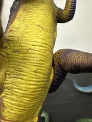 Lot (4) Vintage 80s & 90s Imperial Dinosaur Toy Vibrant Colors Apatosaurus