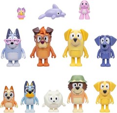 Imaginative Play Set for Toddlers, 12 Articulated Bluey Character Figures