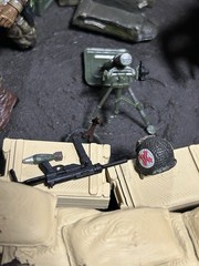 Custom 1:18 WWII Mortar Pit Diorama 3.75 Inch US Paratroopers 60mm Mortar Figure