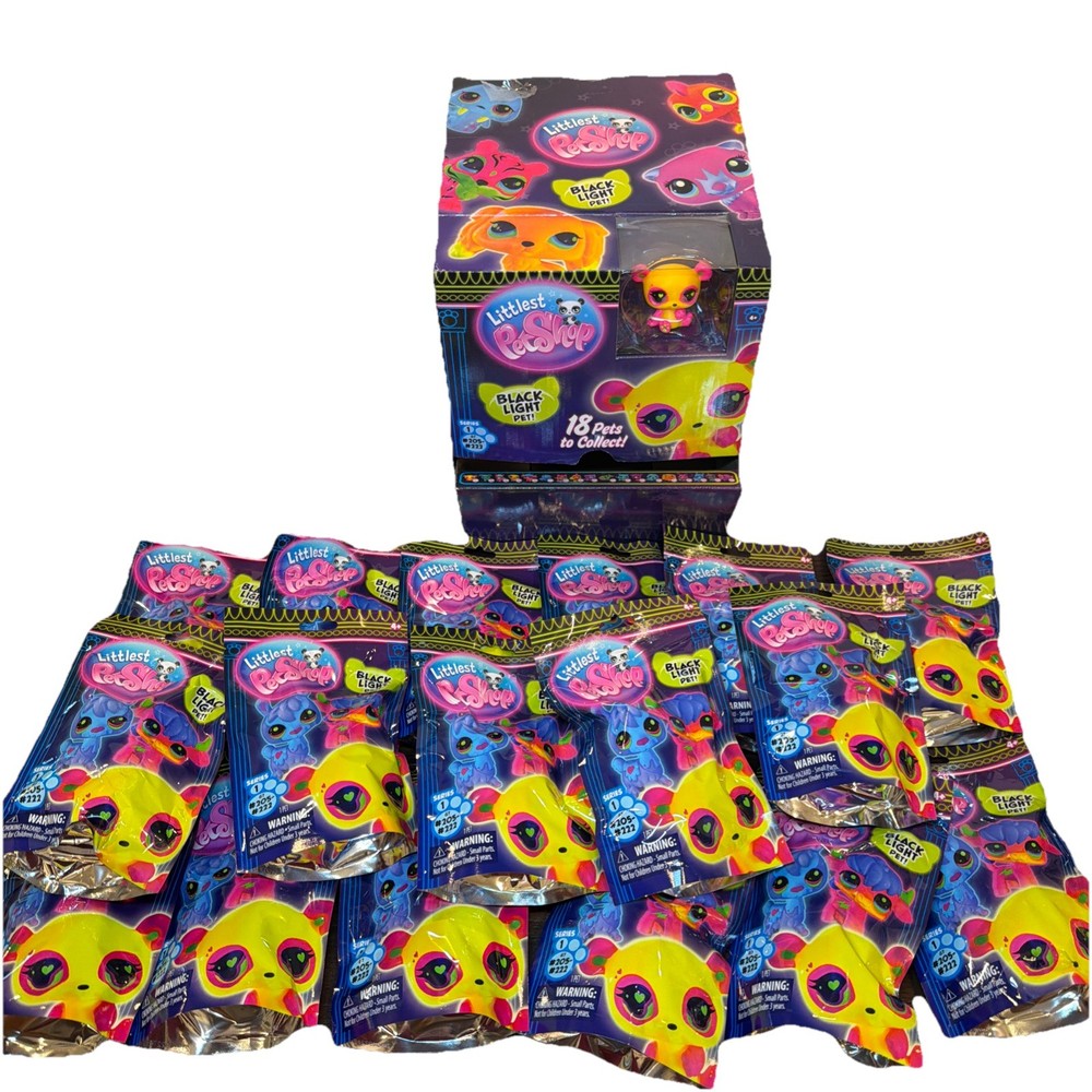LITTLEST PET SHOP BLACK LIGHT EXCLUSIVE UNRELEASED SERIES 1 BLIND BOX [17 PACKS]