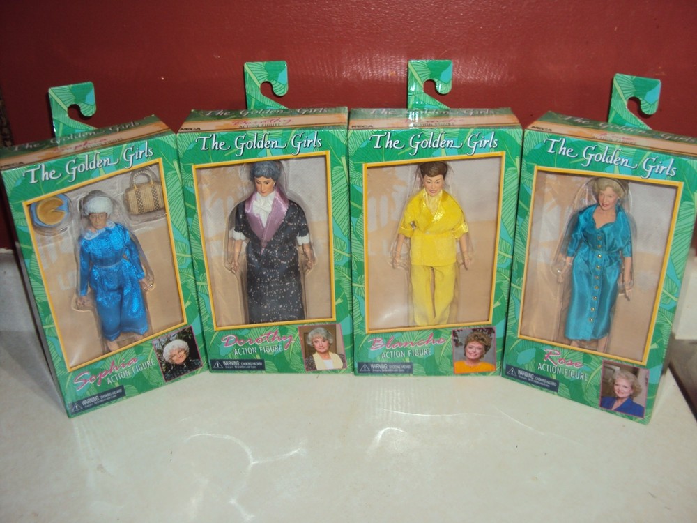 THE GOLDEN GIRLS LOT OF 4 7″ ACTION FIGURES NECA DOROTHY BLANCHE ROSE SOPHIA NEW