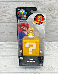 Jakks Pacific Super Mario Bros Movie Cat Mario 1.25 in Mini Figure with Block