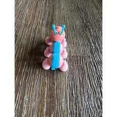 Vintage Arcade Toy Pink Blue Caterpillar Bug Miniature Figure Collectible 2 In