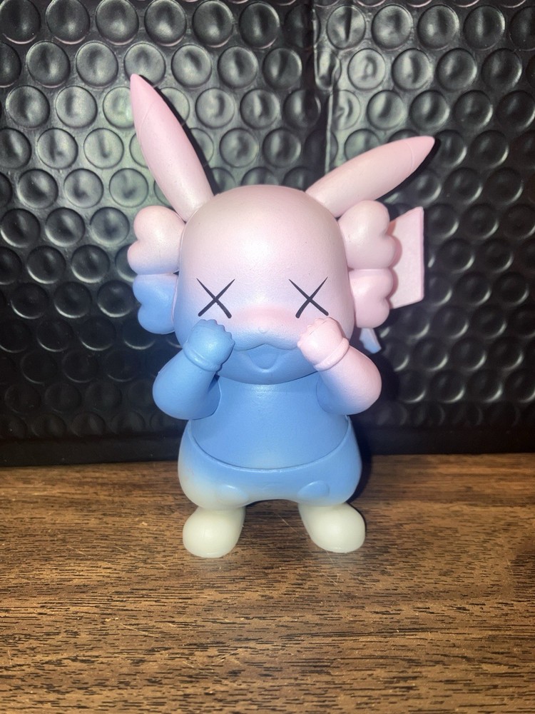 Anime Kaws Figure: Pink/Blue/White Pokemon Pikachu