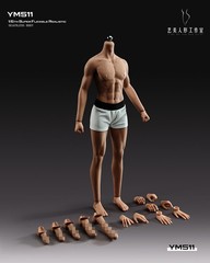 YM511 1/6 Male Standard Seamless Body Silicone Flexible Suntan 12”Action Figure