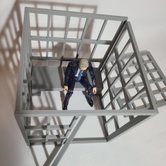 1:12 Scale Jail Prison Cell W/Bench Diorama Prop Set for 6″ Figures. Model Kit