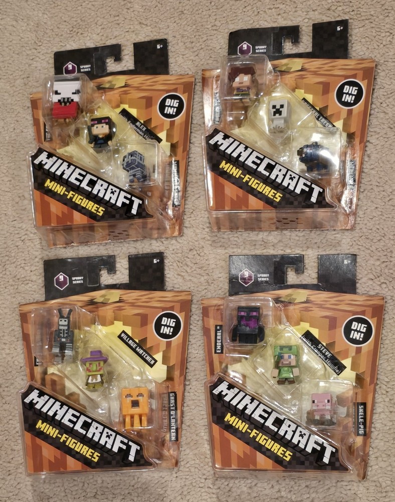 MINECRAFT MINI-FIGURES SPOOKY SERIES 9 LOT OF 4 NEW 2017