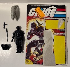 1985 Snake Eyes & Timber Wolf with File Card with full backcard GI Joe Figure
