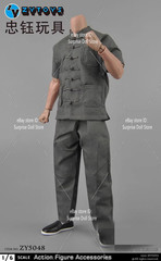ZYTOYS 1/6 Male Kung Fu Traditional Chinese Clothing Robe Fit 12” Action Figure