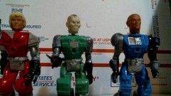 Mantech Remco Lot 4 Figures plus Parts Robot Warriors Blue Green Red Purple Vtg