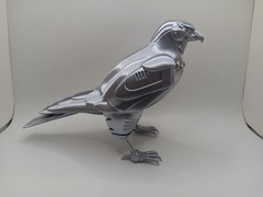 Retro Silverhawks Tally Hawk statue figure 7″ 3D printed metallic silver plastic