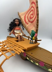 Disney Moana Starlight Canoe 18″ Rolling Sail Boat Projector Works TESTED (Read)