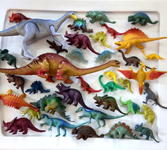 Lot of (37) DINOSAUR TOYS Assorted Sizes / Species PREHISTORIC FIGURINES Hobby