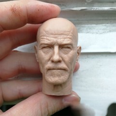 1:6 Unpainted Mr. White Bryan Cranston Head Sculpt Carved Model Toys