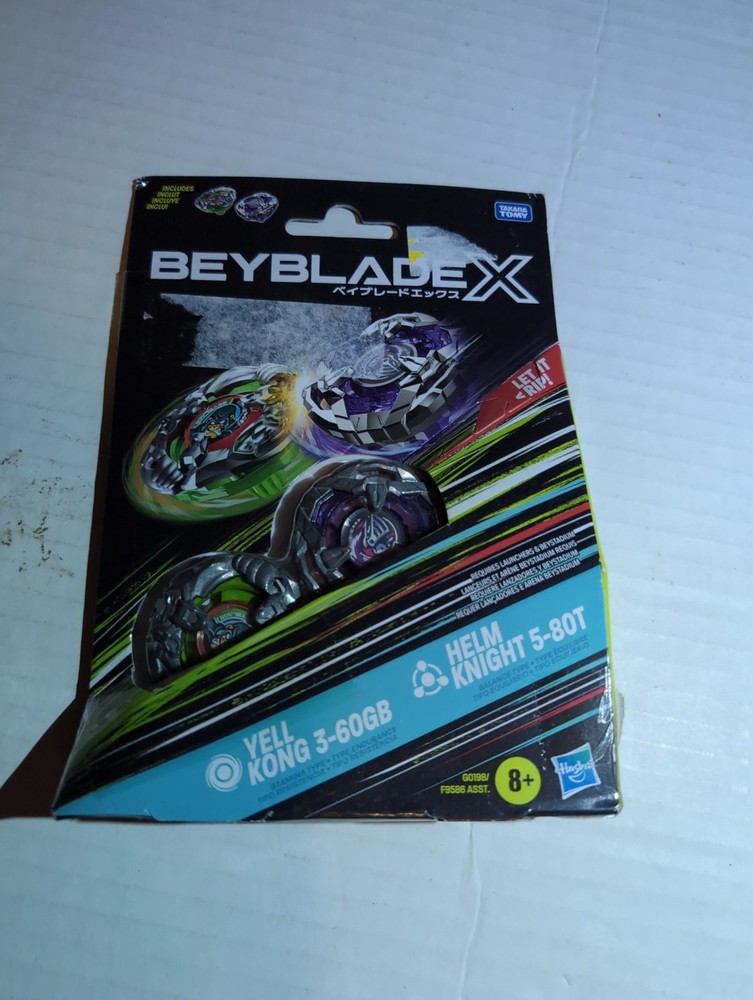 Beyblade X Yell Kong 3-60GB and Helm Knight 5-80T Top Dual Pack New