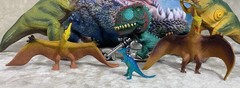 Dinosaurs Bundle 6 Figures Toys and a Pillow 1 Dinosaur With Sound