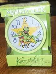 1982 TIMEX Kermit The Frog Alarm Clock Wind Up Muppet Show NIB