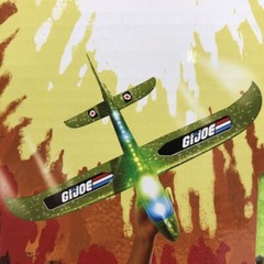 GI JOE Plane Soaring Light Up Glider 19″ Wing Span Sturdy Foam Green NEW in Box