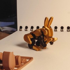 Bunny 13 | 3D Printed Rabbit Robot Action Figure Articulated Dummy 13 Companion