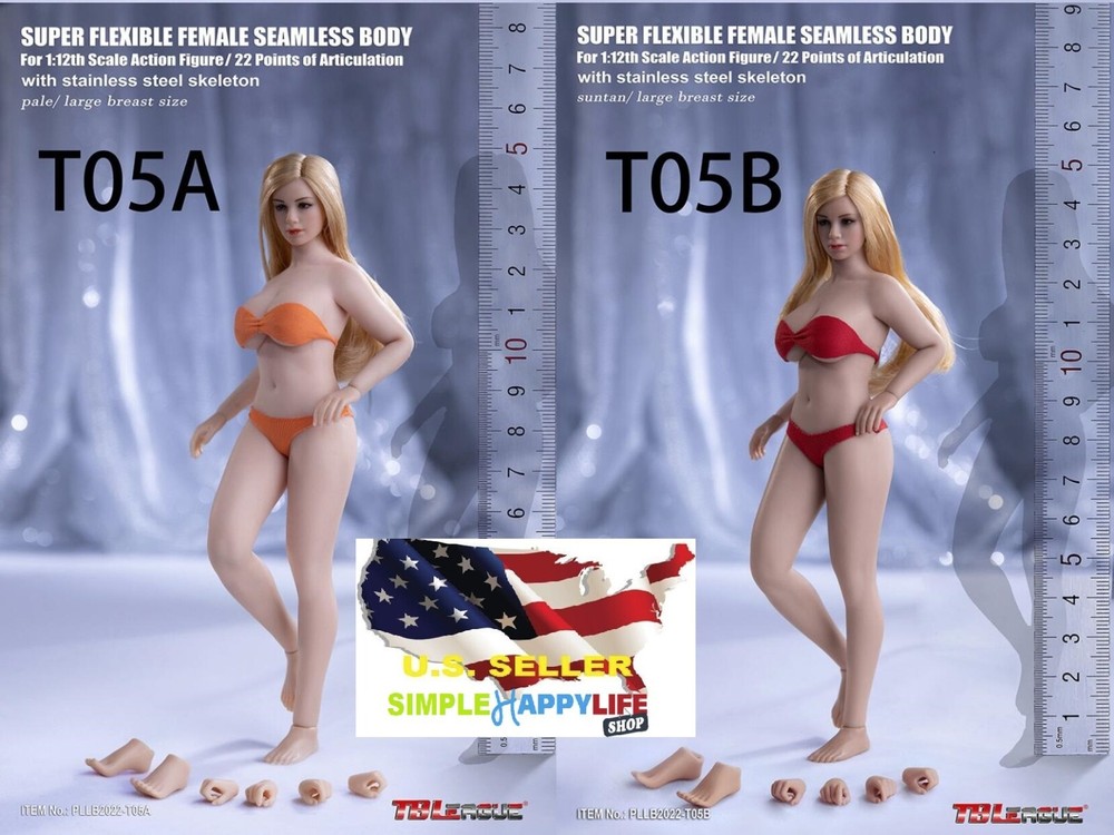 TBLeague 1/12 Seamless Female Body PLMB2022 T05A T05B Phicen 6″ Figure ❶USA❶