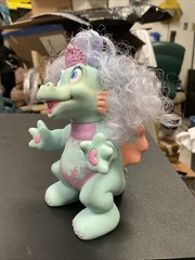 Vintage 1993 My Magic Kissing Dragon Cheery Squishy Rubber LGTI Purple Teal