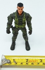 Lanard Elite Corps 2003 Alex Brody 4″ Articulated Figure black hair grey / green