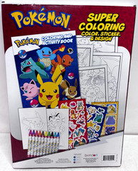 Pokemon Super Coloring Activity Book Set Stickers Crayons Posters Sealed Bendon