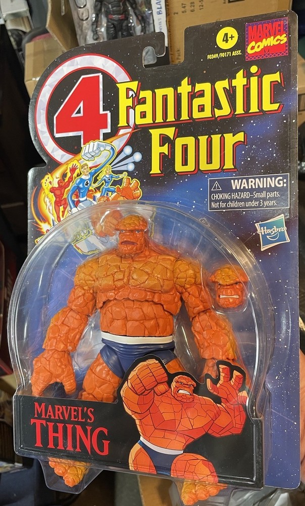 MARVEL LEGENDS THE THING FIGURE MOC VHTF RETRO CARDED THE THING FIGURE F4.