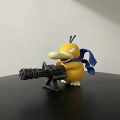 Trumpet Psyduck Gatling Gun Figure Toy Cute Duck Collection Figurine