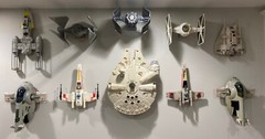 Vintage Star Wars Vehicle Wall Mount Bracket Display Stand X-Wing Falcon TIE
