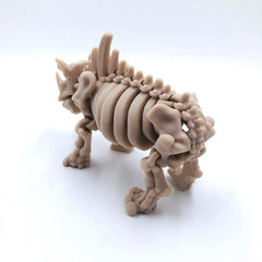 3D Printed Skeleton Rhino Bone Animal Display Toy Articulated Skeletal Body