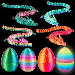 3D Printed Dragon Eggs Fidget Toys with Dragon, 4 Pack, Kids Adults, Fantasy