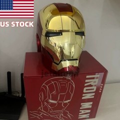 NEW AUTOKING Iron Man MK5 1:1 Helmet Wearable Voice-control Golden Mask Cosplay