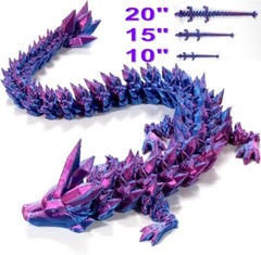 3D Printed Dragon Crystal Full Articulated Dragon Fish Tank Adults Fidget Toys