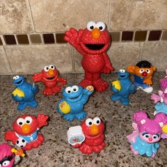 Sesame Street Big Bird Count Bert Ernie Elmo Jim Henson Muppets Figures Lot 4038