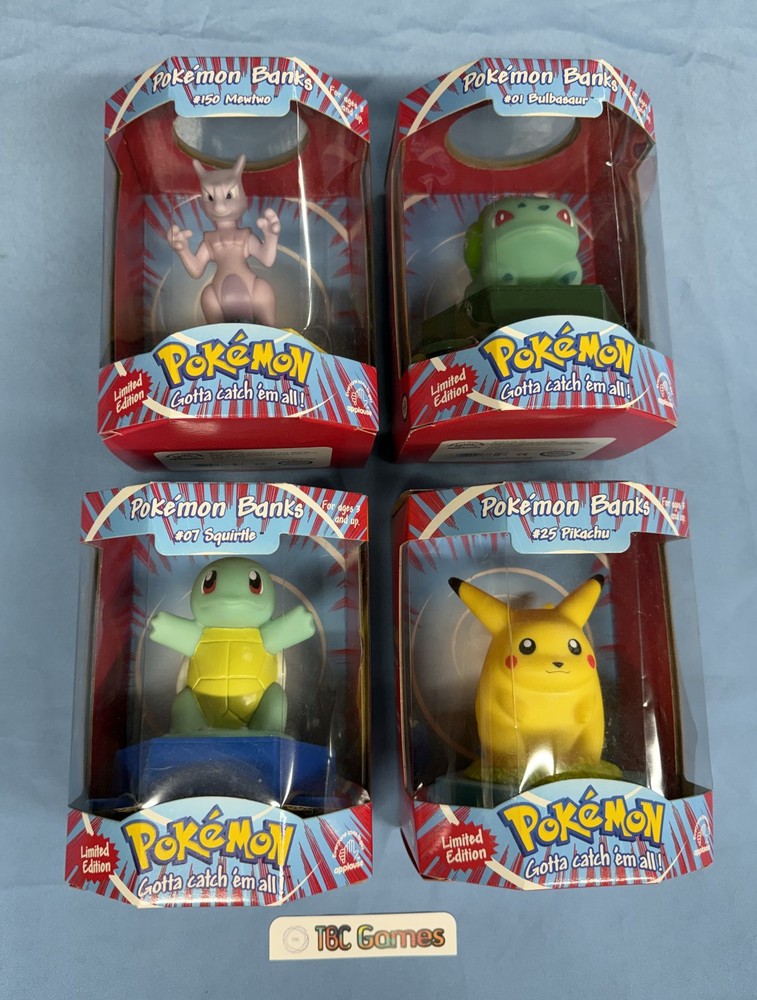 Pokemon Bank Limited Edition Mewtwo Pikachu Bulbasaur Squirtle Applause 1998