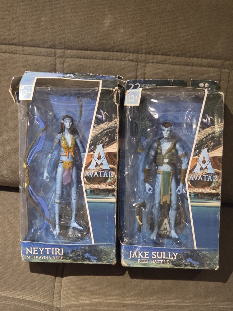 Lot of 2 Mcfarlane Toys from Avatar 2 Jake Sully & Neytiri Rare Busted Boxes