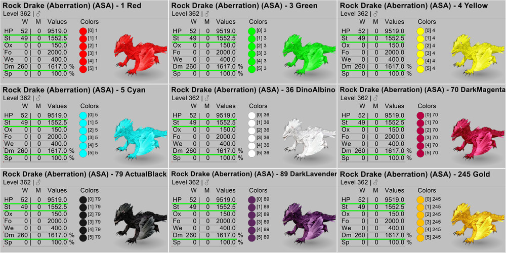 ROCK DRAKE TOP STATS Ark Survival Ascended PVE