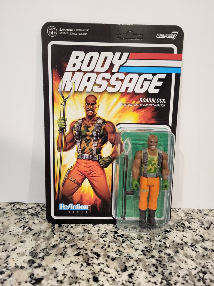 Roadblock 2021 Body Massage G.I. JOE SUPER 7 ReAction 3.75 NEW MOC Unpunched