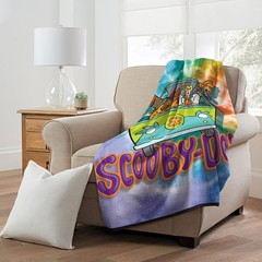 Scooby Doo Tie Dye Gang Mystery Machine Fleece Super Plush Throw Blanket 46″ x