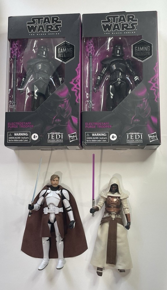 Star Wars Black Series Lot Revan Obiwan Purge Trooper Elextrostaff 6” Figures