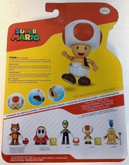 NEW Jakks 42855 World of Nintendo Mario TOAD 4 Inch Figure + QUESTION BLOCK