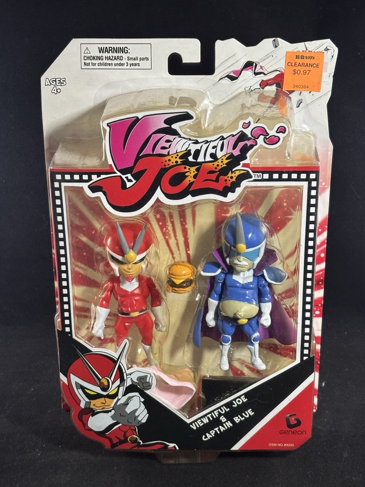 Viewtiful Joe & Captain Blue GENEON Jazwares 2004 Action Figures Sealed